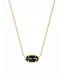 Kendra Scott Elisa Gold Pendant Necklace in Black Opaque Glass