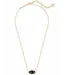 Kendra Scott Elisa Gold Pendant Necklace in Black Opaque Glass