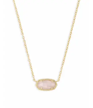 Kendra Scott Design Kendra Scott Elisa Gold Pendant Necklace in Rose Quartz