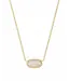Kendra Scott Elisa Gold Pendant Necklace in Rose Quartz