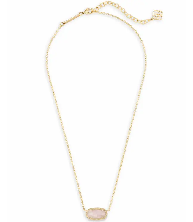 Kendra Scott Elisa Gold Pendant Necklace in Rose Quartz