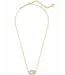 Kendra Scott Elisa Gold Pendant Necklace in Rose Quartz