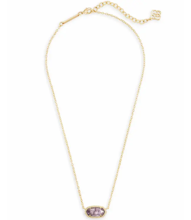 Kendra Scott Elisa Gold Pendant Necklace in Amethyst