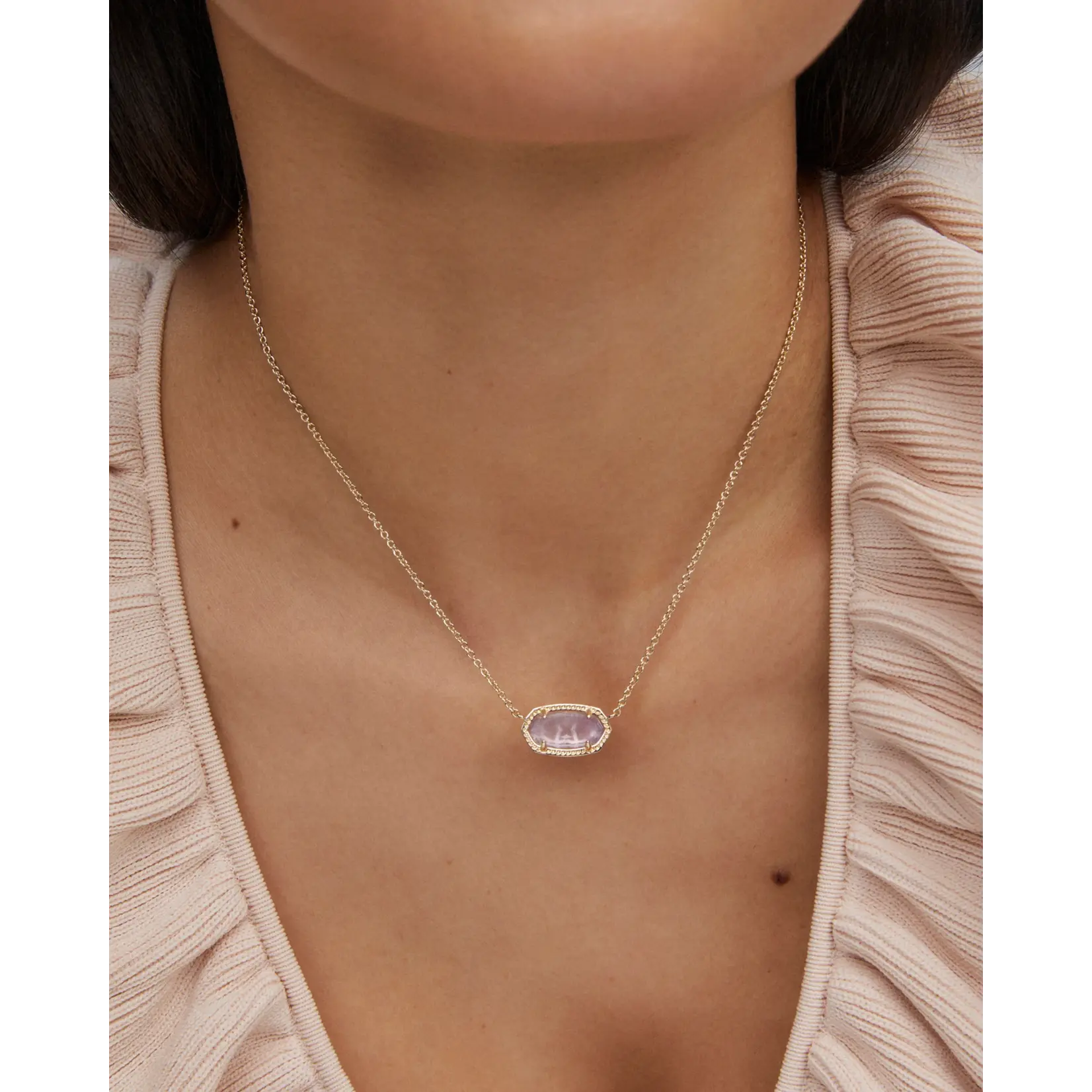 Kendra Scott Elisa Gold Pendant Necklace in Amethyst Gracious Me