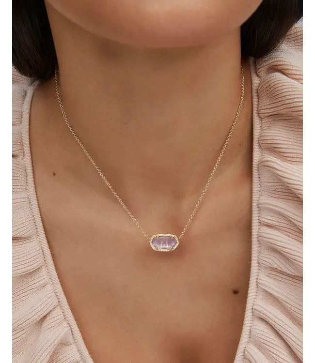Kendra Scott Elisa Gold Pendant Necklace in Amethyst