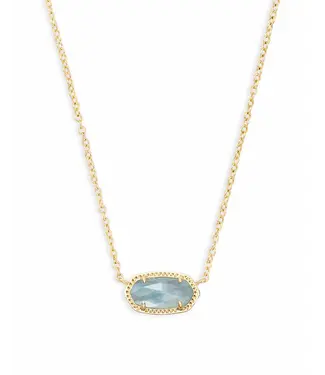 Kendra Scott Design Kendra Scott Elisa Gold Pendant Necklace in Light Blue Illusion