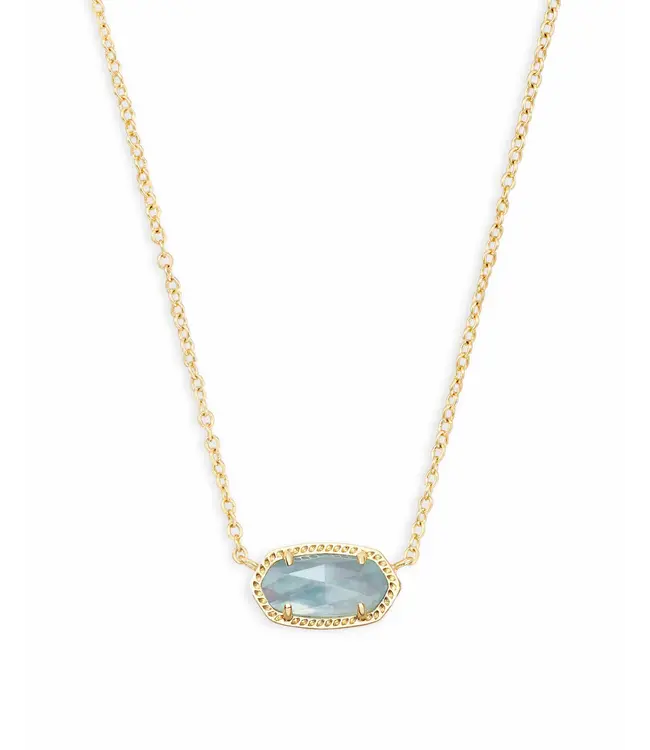 Kendra Scott Elisa Gold Pendant Necklace in Light Blue Illusion