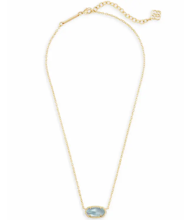 Kendra Scott Elisa Gold Pendant Necklace in Light Blue Illusion