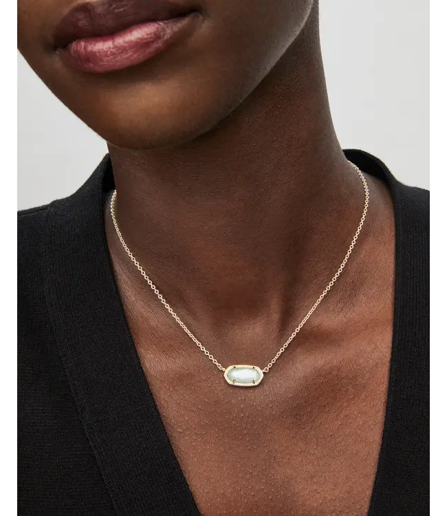 Kendra Scott Elisa Gold Pendant Necklace in Light Blue Illusion