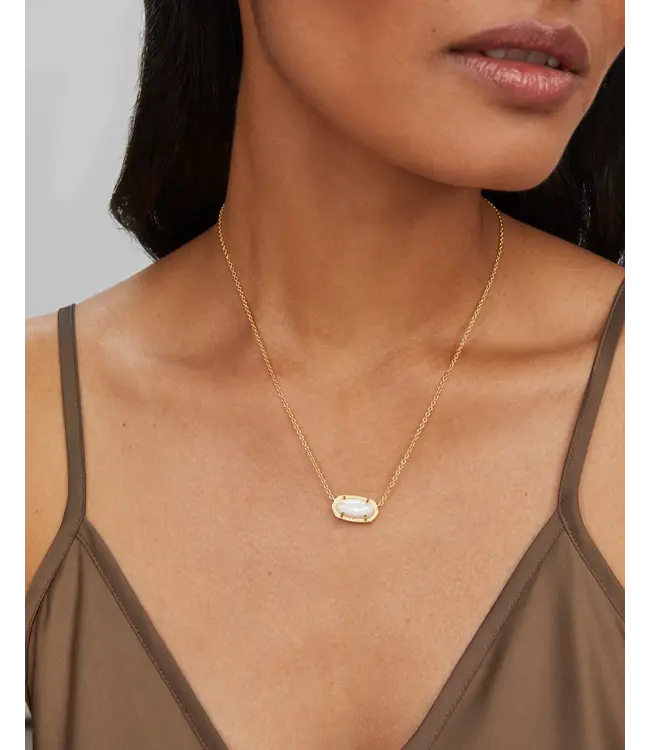 Kendra Scott Elisa Gold Pendant Necklace in Ivory Mother-of-Pearl