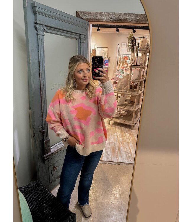 Laney Pink Leopard Sweater