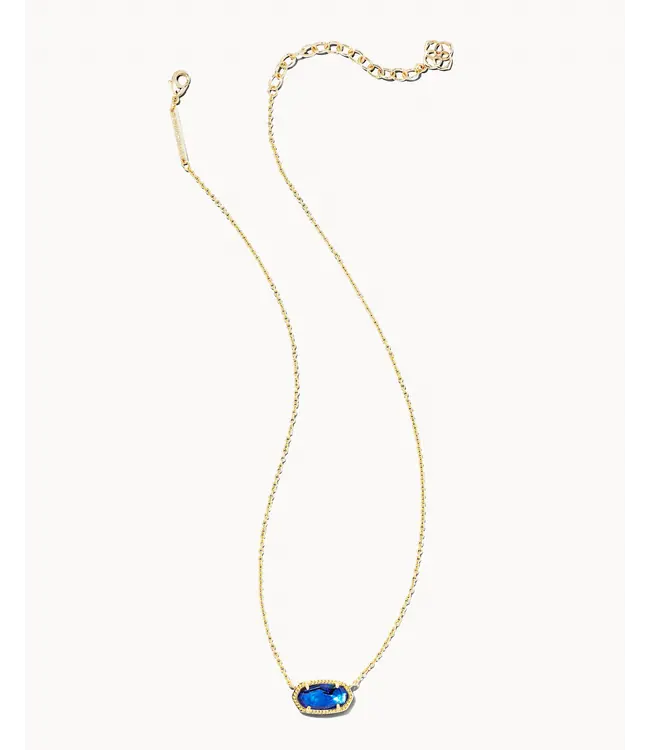 Kendra Scott Elisa Gold Pendant Necklace in Navy Abalone
