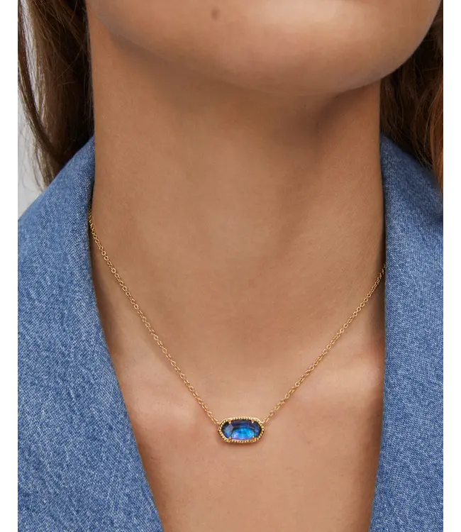 Kendra Scott Elisa Gold Pendant Necklace in Navy Abalone
