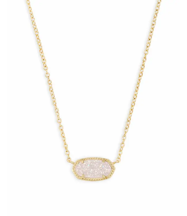 Kendra Scott Elisa Gold Pendant Necklace in Iridescent Drusy
