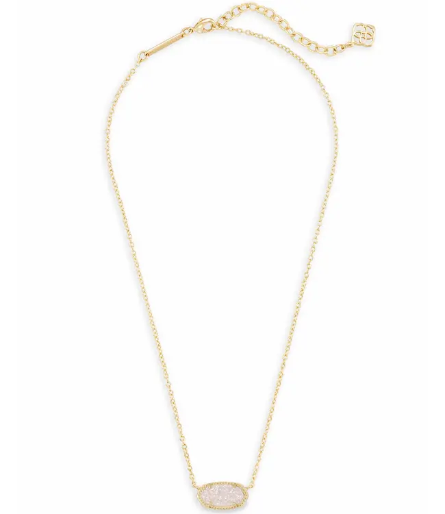 Kendra Scott Elisa Gold Pendant Necklace in Iridescent Drusy