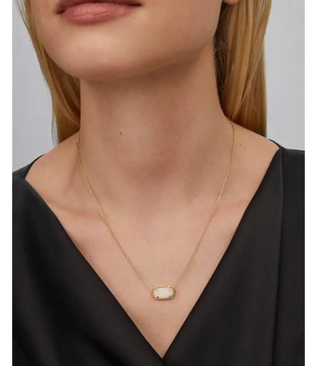 Kendra Scott Elisa Gold Pendant Necklace in Iridescent Drusy