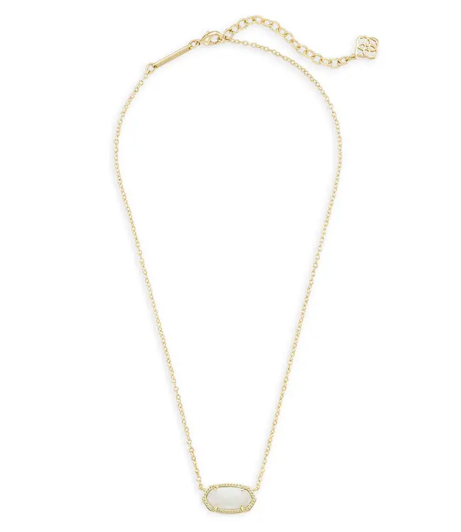 Kendra Scott Elisa Gold Pendant Necklace in White Kyocera Opal