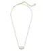 Kendra Scott Elisa Gold Pendant Necklace in White Kyocera Opal
