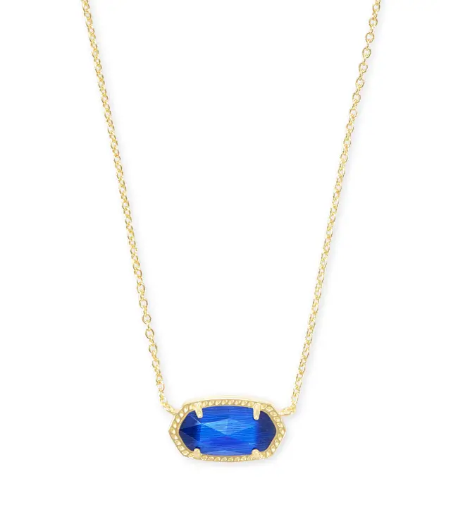 Kendra Scott Elisa Gold Pendant Necklace in Cobalt Cat's Eye