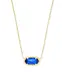Kendra Scott Elisa Gold Pendant Necklace in Cobalt Cat's Eye