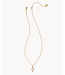 Kendra Scott Cross Gold Pendant Necklace in White Kyocera Opal