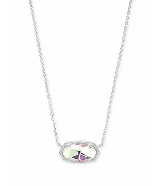 Kendra Scott Design Kendra Scott Elisa Silver Pendant Necklace in Dichroic Glass