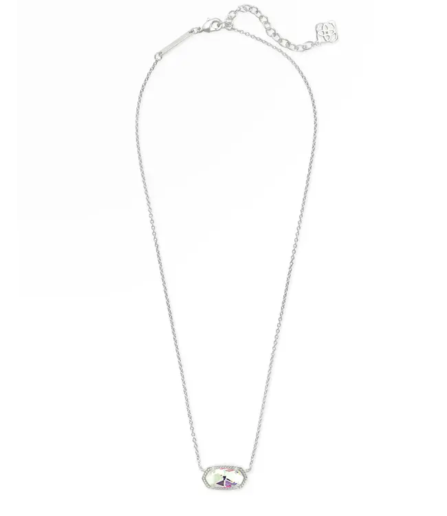 Kendra Scott Elisa Silver Pendant Necklace in Dichroic Glass