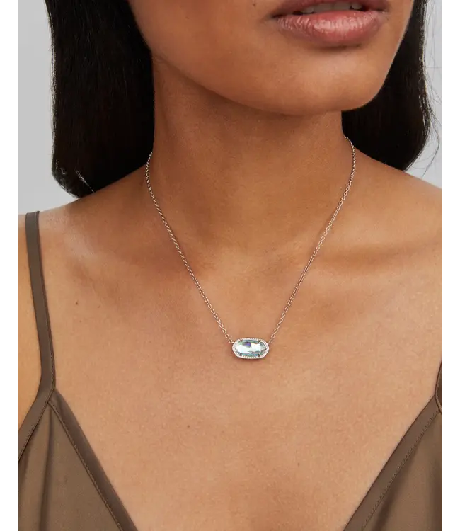 Kendra Scott Elisa Silver Pendant Necklace in Dichroic Glass