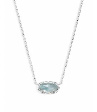 Kendra Scott Design Kendra Scott Elisa Silver Pendant Necklace in Light Blue Illusion