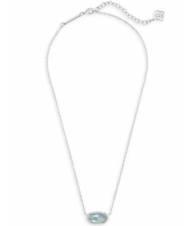 Kendra Scott Elisa Silver Pendant Necklace in Light Blue Illusion