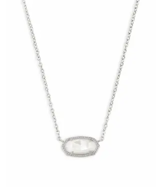 Kendra Scott Design Kendra Scott Elisa Silver Pendant Necklace in Ivory Mother-of-Pearl