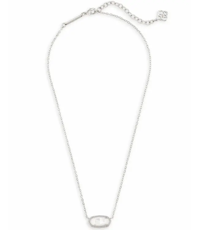 Kendra Scott Elisa Silver Pendant Necklace in Ivory Mother-of-Pearl