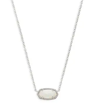 Kendra Scott Design Kendra Scott Elisa Silver Pendant Necklace in White Kyocera Opal