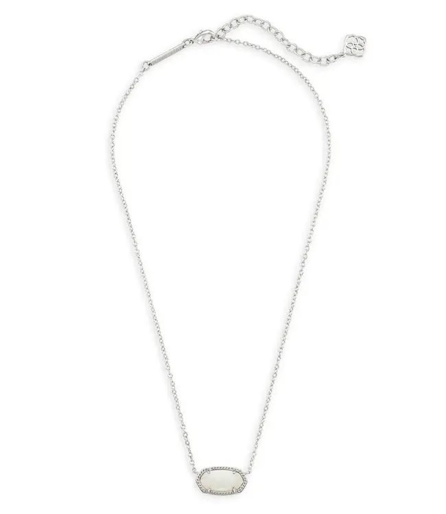 Kendra Scott Elisa Silver Pendant Necklace in White Kyocera Opal