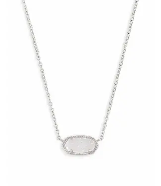 Kendra Scott Design Kendra Scott Elisa Silver Pendant Necklace in Iridescent Drusy