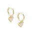 Kendra Scott Ari Heart Gold Huggie Earrings in Iridescent Drusy