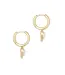 Kendra Scott Ari Heart Gold Huggie Earrings in Iridescent Drusy