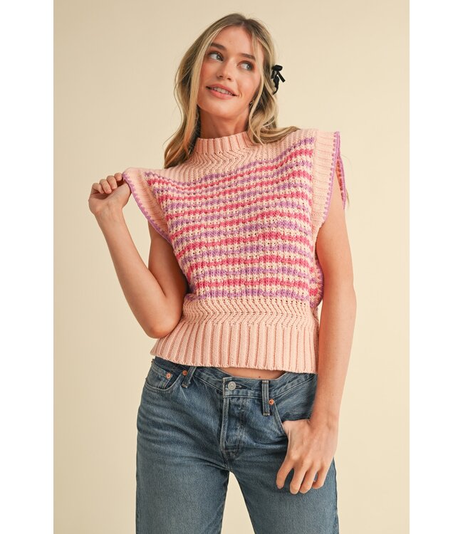 Jerri Peach Sweater Top