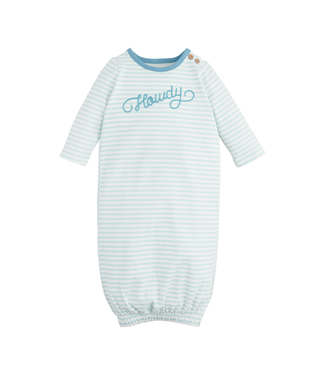 Blue Howdy Chainstitch Gown 0-3M
