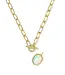Kendra Scott  Daphne Convertible Gold Link & Chain Necklace in White Opalescent Resin
