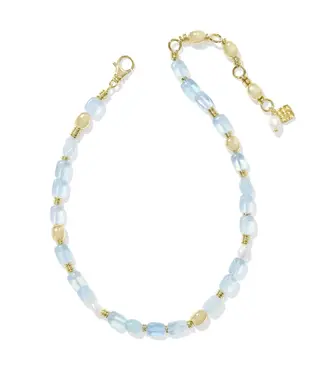 Kendra Scott Design Kendra Scott  Melody Gold Beaded Strand Necklace in Freshwater Cultured Pearl Aquamarine