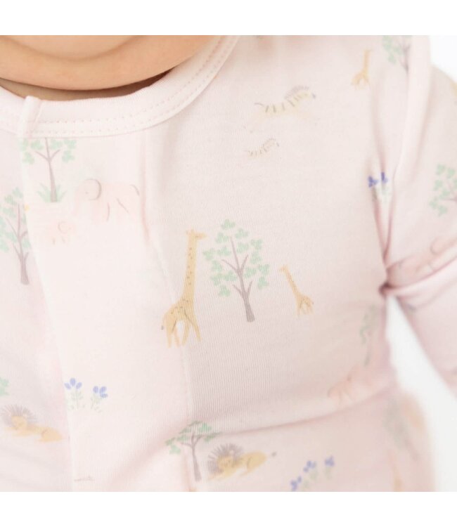 Pink Serene Safari Modal Magnetic Footie 0-3M