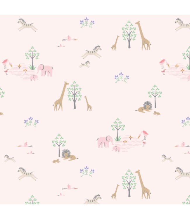 Pink Serene Safari Modal Magnetic Footie 0-3M