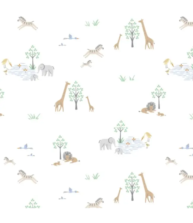 White Serene Safari Modal Magnetic Footie 0-3M