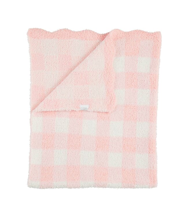 Pink Gingham Chenille Blanket