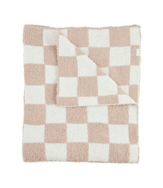 Taupe Check Chenille Blanket