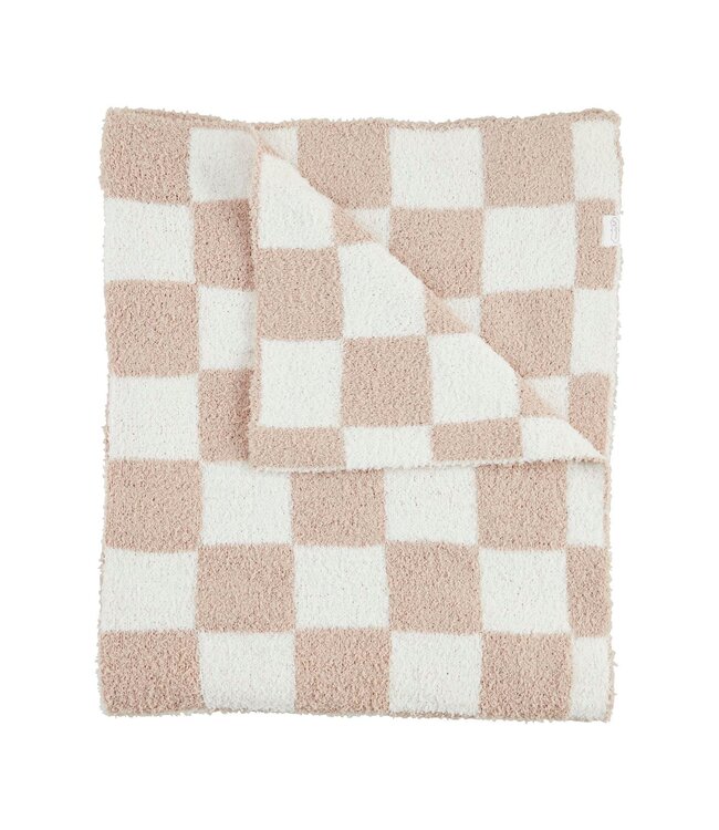 Taupe Check Chenille Blanket