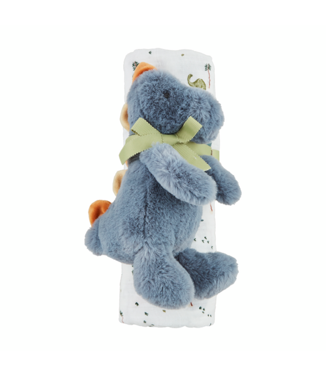 Dino Swaddle & Rattle Set