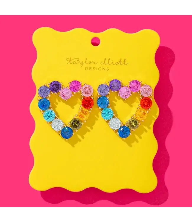 Katie Heart Colorful Gems Earrings