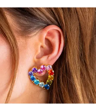Taylor Elliott Designs Katie Heart Colorful Gems Earrings